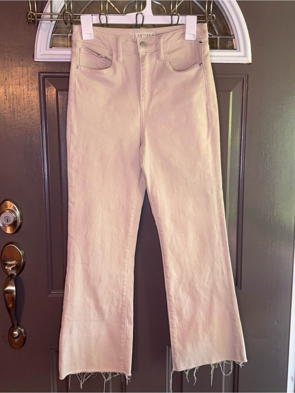 High-Rise Wide Leg Jeans in Light Pink - Women